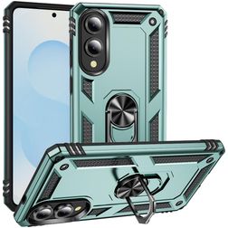 Mobigear Armor Ring Samsung Galaxy S25 Edge Hülle Hardcase Backcover Stoßfest mit Ringhalter - Grün