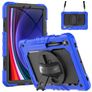 Mobigear SureGrip Xtreme Samsung Galaxy Tab S9 FE Hülle Kunststoff,Silikon Backcover + Stifthalter + Schulterträger + Ständer - Dunkelblau