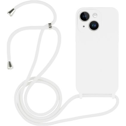 Mobigear Lanyard iPhone 15 Silikon Handykette - Weiß