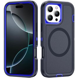 Mobigear Rugged Mag iPhone 16 Pro MagSafe Hülle Hardcase Backcover Stoßfest - Marineblau