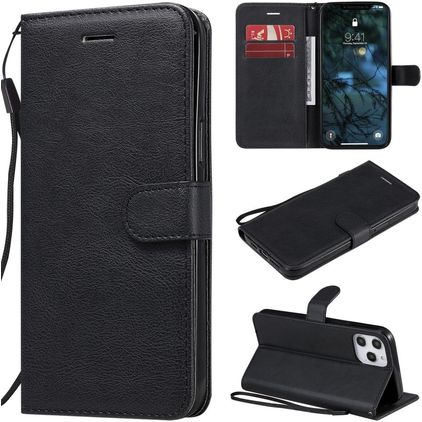 Mobigear Premium iPhone 12 Pro Max Hülle Klapphülle Geldbörse - Schwarz