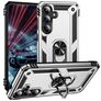Mobigear Armor ring Samsung Galaxy S25 FE Hardcase Backcover Shockproof mit Ringhalter - Silber