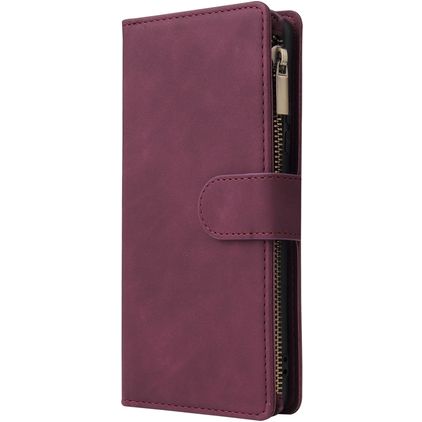Mobigear Zipper Samsung Galaxy S10 Lite Hülle Klapphülle Geldbörse - Rot