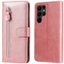 Mobigear Zipper Samsung Galaxy S23 Ultra Hülle Klapphülle Geldbörse - Roségold