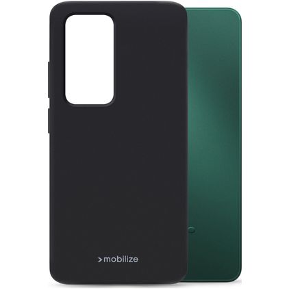 Mobilize Rubber Gelly OPPO A5 Hülle Flexibles TPU Backcover - Schwarz