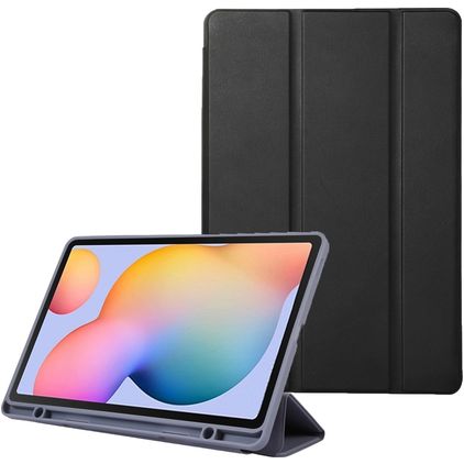 Mobigear Tri-Fold Samsung Galaxy Tab S6 Lite Klapphülle + Stylus-Halter - Schwarz