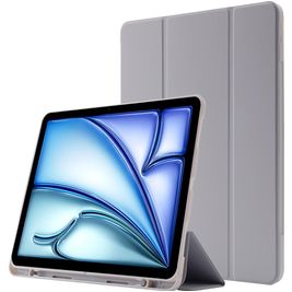 Mobigear Tri-Fold Gel iPad Air 11 Zoll (2025) Hülle TPU,Kunstleder Klapphülle + Stifthalter - Grau
