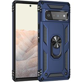 Mobigear Armor Ring Google Pixel 6 Pro Hülle Hardcase Backcover Stoßfest mit Ringhalter - Blau