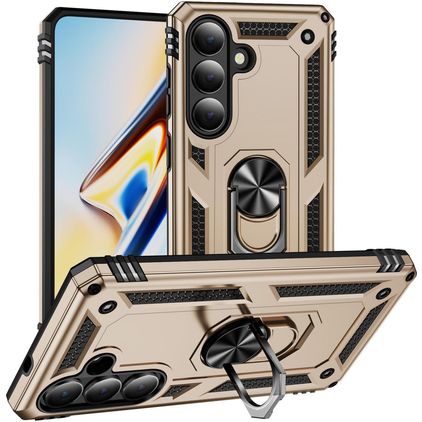 Mobigear Armor ring Samsung Galaxy S26 Hülle Hardcase Backcover Stoßfest mit Ringhalter - Gold