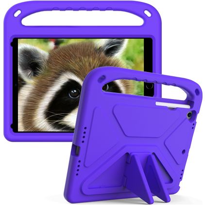 Mobigear AeroArmor iPad 9 (2021) Tablet Hülle für Kinder mit Tragegriff + Stifthalter - Lila