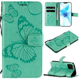 Mobigear Butterfly iPhone 12 Pro Hülle Klapphülle Geldbörse - Türkis
