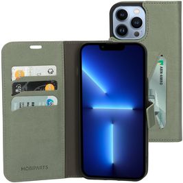 Mobiparts Classic Wallet iPhone 13 Pro Max Hülle Klapphülle Geldbörse - Stone Green