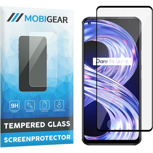 Mobigear Premium Realme 8 Panzerglas Displayschutz - Hüllenfreundlich - Schwarz