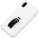 Mobigear Rubber Ring iPhone XS Max Hülle Hardcase Backcover mit Ringhalter - Weiß