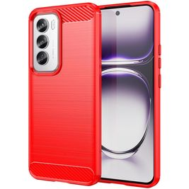 Mobigear Brushed Slim OPPO Reno 12 Pro Hülle Flexibles TPU Backcover - Rot