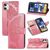 Mobigear Butterfly iPhone 12 Hülle Klapphülle Geldbörse - Pink