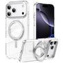 Mobigear Frosted Mag iPhone 17 Pro MagSafe Hülle Hardcase Backcover mit Ständer - Silber