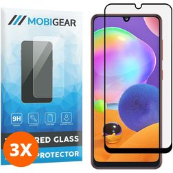 Mobigear Premium Samsung Galaxy A31 Panzerglas Displayschutz - Hüllenfreundlich - Schwarz (3er Pack)