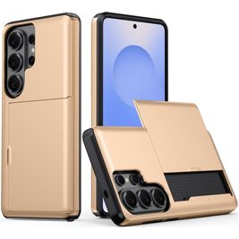 Mobigear Card Samsung Galaxy S26 Ultra Hülle Hardcase Backcover Stoßfest mit Kartenhalter - Gold