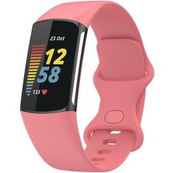 Mobigear Sport Dual Silikon Fitbit Charge 5 Armband Pin-and-Tuck-Verschluss - Magenta