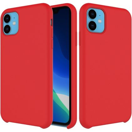 Mobigear Rubber Touch iPhone 11 Silikon Hülle Backcover - Rot