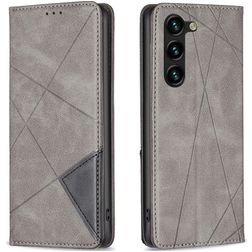 Mobigear Rhombus Slim Samsung Galaxy S24 Plus Hülle Klapphülle - Grau