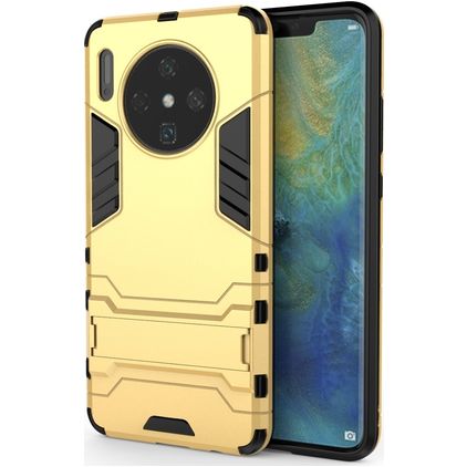 Mobigear Armor Stand Huawei Mate 30 Hülle Hardcase Backcover Stoßfest mit Ständer - Gold