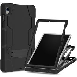 Xccess Survivor Essential Samsung Galaxy Tab S9 FE Plus Hülle Kunststoff,Silikon Backcover + Ständer - Schwarz