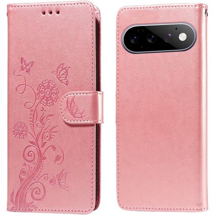 Mobigear Flowers Google Pixel 11 Hülle Klapphülle Geldbörse - Pink