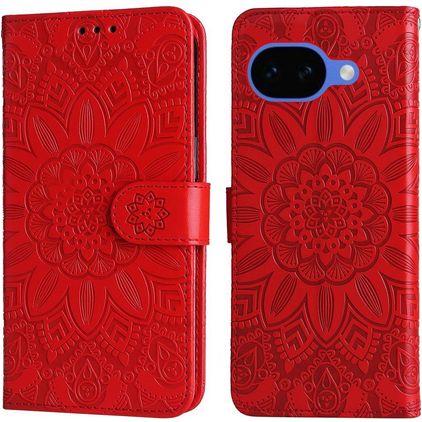 Mobigear Sunflower Google Pixel 10a Hülle Klapphülle Geldbörse - Rot