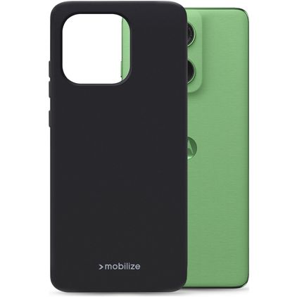 Mobilize Rubber Gelly Motorola Edge 60 Hülle Flexibles TPU Backcover - Schwarz