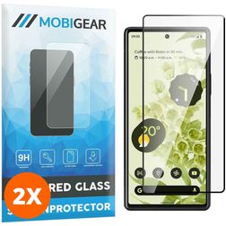 Mobigear Premium Google Pixel 6a Panzerglas Displayschutz - Hüllenfreundlich - Schwarz (2er Pack)