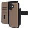 Mobiparts iPhone 17 Hülle Echtes Leder Abnehmbare 2in1 Klapphülle Geldbörse - Taupe