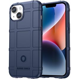 Mobigear Rugged Shield iPhone 15 Plus Hülle Flexibles TPU Backcover Stoßfest - Blau