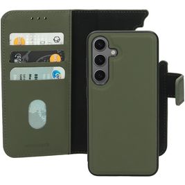 Mobiparts Samsung Galaxy S24 MagSafe Hülle Echtes Leder Abnehmbare 2in1 Klapphülle Geldbörse - Grün