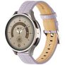 Mobigear Stitched Leder Smartwatch Armband Dornschließe - 22-mm-Universalanschluss - Lila