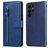 Mobigear Zipper Samsung Galaxy S23 Ultra Hülle Klapphülle Geldbörse - Blau
