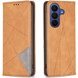 Mobigear Rhombus Slim Samsung Galaxy A27 Hülle Klapphülle - Cognac
