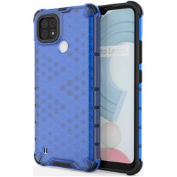 Mobigear Honeycomb Realme C21 Hardcase Backcover Shockproof - Blau