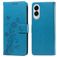 Mobigear Flowers Samsung Galaxy S25 Edge Hülle Klapphülle Geldbörse - Blau