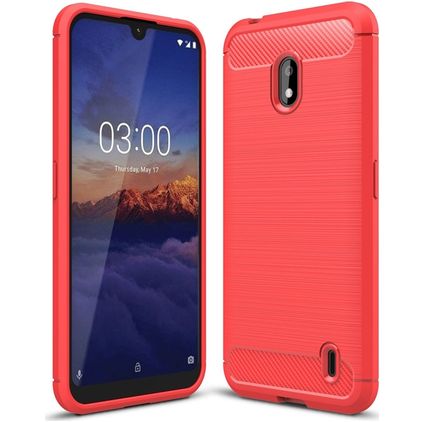 Mobigear Brushed Slim Nokia 2.2 Hülle Flexibles TPU Backcover - Rot