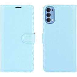 Mobigear Classic OPPO Reno 4 Hülle Klapphülle Geldbörse - Blau