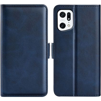 Mobigear Slim Magnet OPPO Find X5 Hülle Klapphülle Geldbörse - Dunkelblau