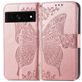 Mobigear Butterfly Google Pixel 7 Pro Hülle Klapphülle Geldbörse - Roségold