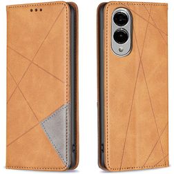 Mobigear Rhombus Slim Samsung Galaxy S25 Edge Hülle Klapphülle - Cognac