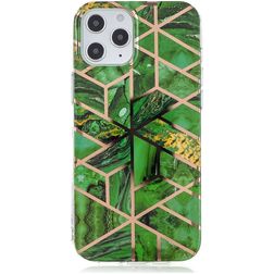 Mobigear Marble iPhone 12 Pro Max Hülle Flexibles TPU Backcover - Grün