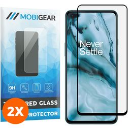 Mobigear Premium OnePlus Nord Panzerglas Gehärtetes Glas Displayschutz - Hüllenfreundlich - Schwarz (2er Pack)