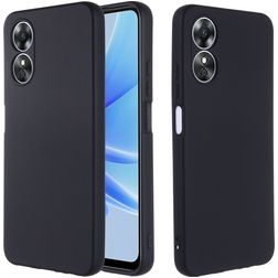 Mobigear Rubber Touch OPPO A17 Silikon Hülle Backcover - Schwarz