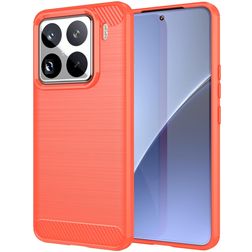 Mobigear Brushed Slim Xiaomi 15 Pro Hülle Flexibles TPU Backcover - Rot