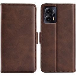 Mobigear Slim Magnet Motorola Moto E13 Hülle Klapphülle Geldbörse - Braun